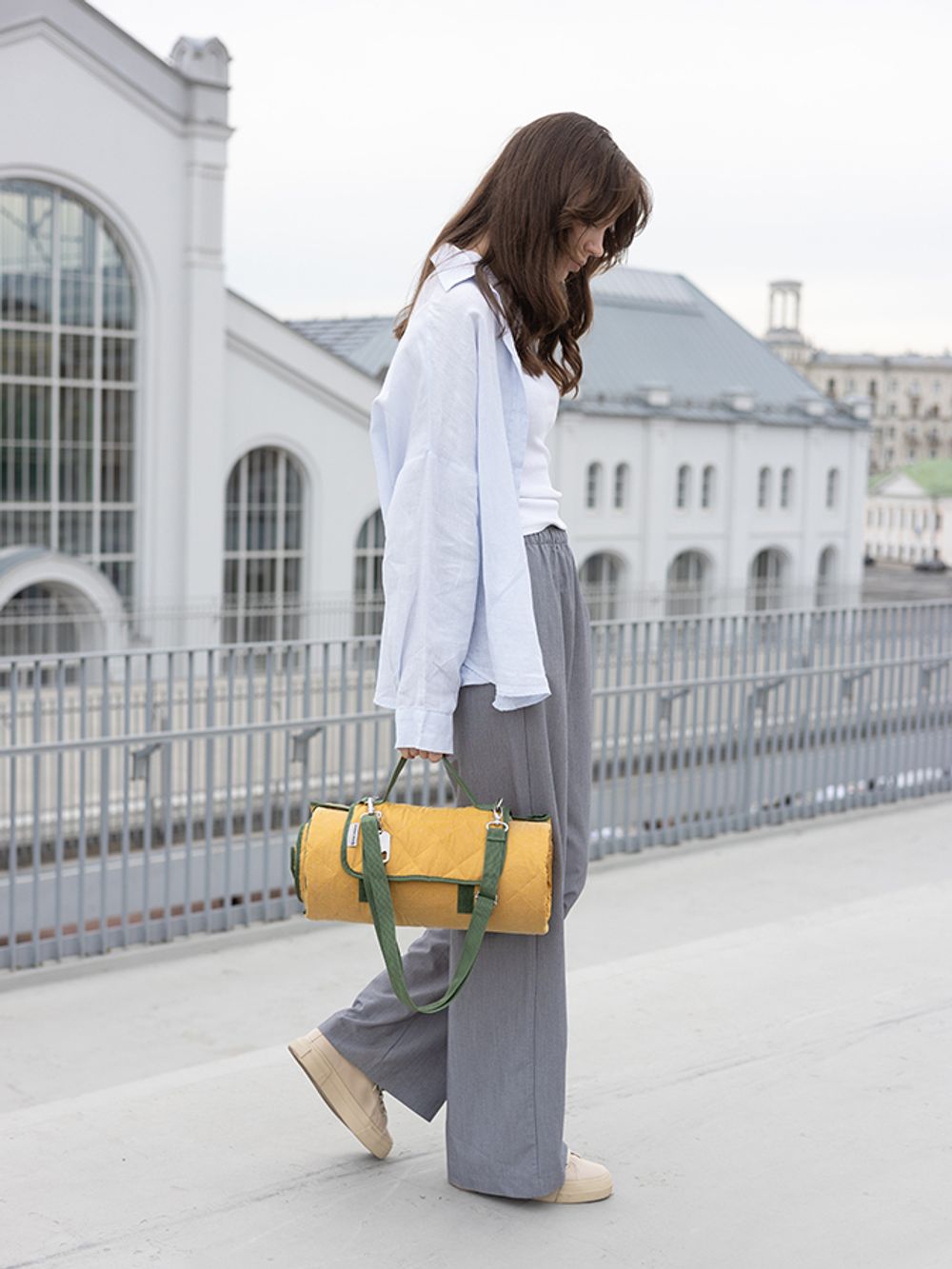 Плед для пикника и отдыха на пляже Smart Picnic, горчичный