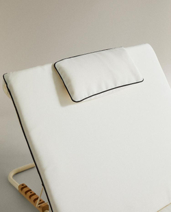 ZARA HOME БОЛЬШОЙ СКЛАДНОЙ ПЛЯЖНЫЙ ШЕЗЛОНГ, БЕЛЫЙ