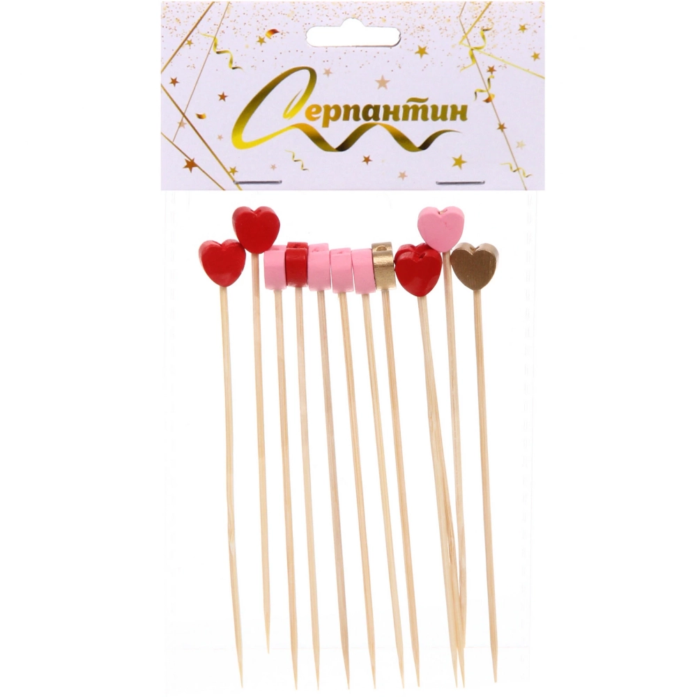Шпажки для канапе 12 см «Love evening» 12 шт, микс