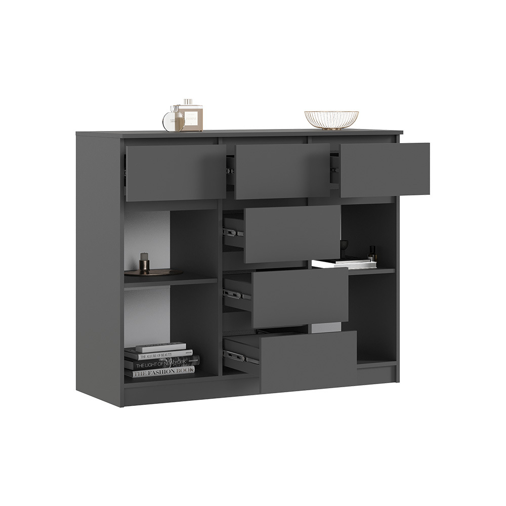 Комод Челси 1200 (2 двери 6 ящиков), Графит