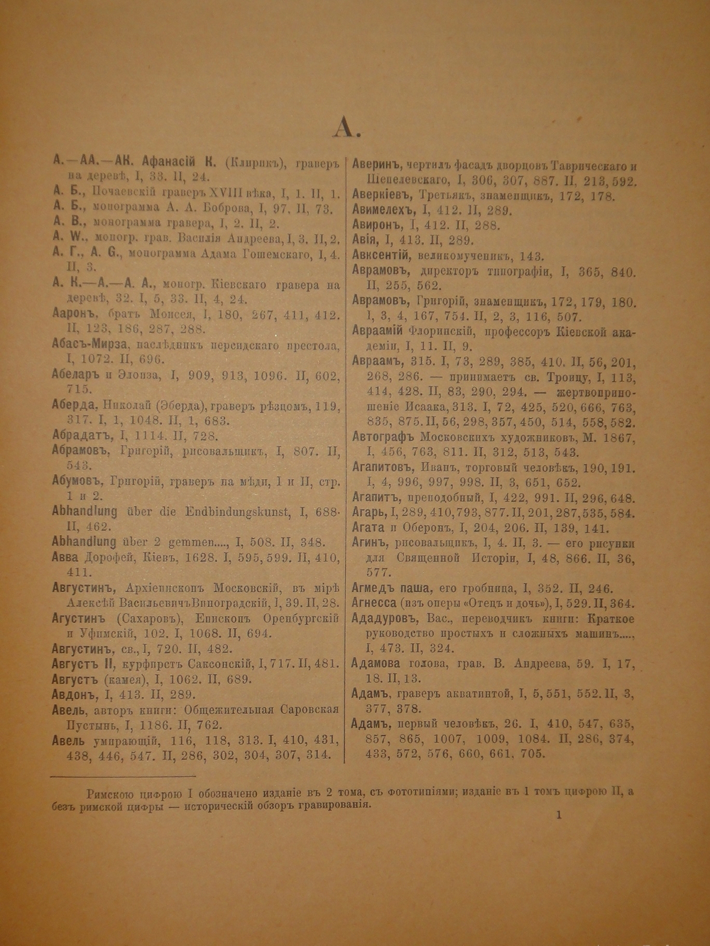 "Указатель имен и предметов, упомянутых в Подробном словаре русских граверов Д.А.Ровинского". Составил Е.Н.Тевяшов. 1899г.