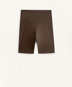 OYSHO Легинсы-велосипедки Comfortlux с высокой посадкой длиной 20 см, темно-коричневый