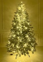 Заснеженная елка с гирляндой встроенной «Изумрудная» (Литая хвоя) 185 см / 1,85 м