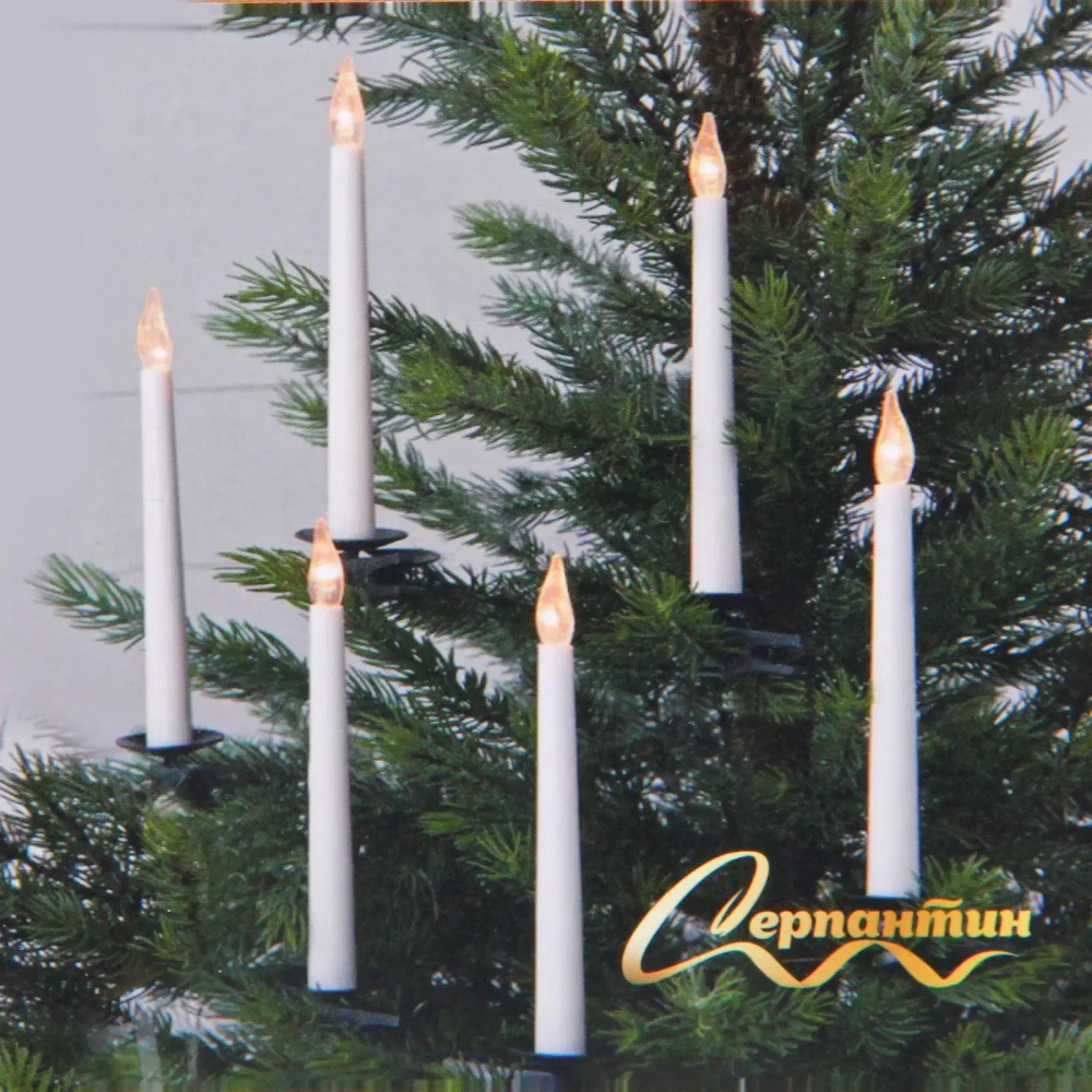 Набор свечей на ёлку на прищепке «Таинственное пламя» 20,5*1,6 см (12 шт+пульт д/у)