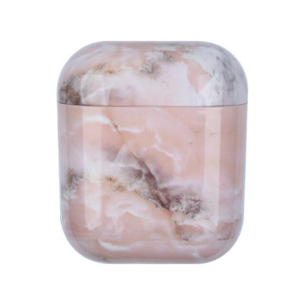 Чехол для наушников Airpods 1/2 с мраморным узором pink grey