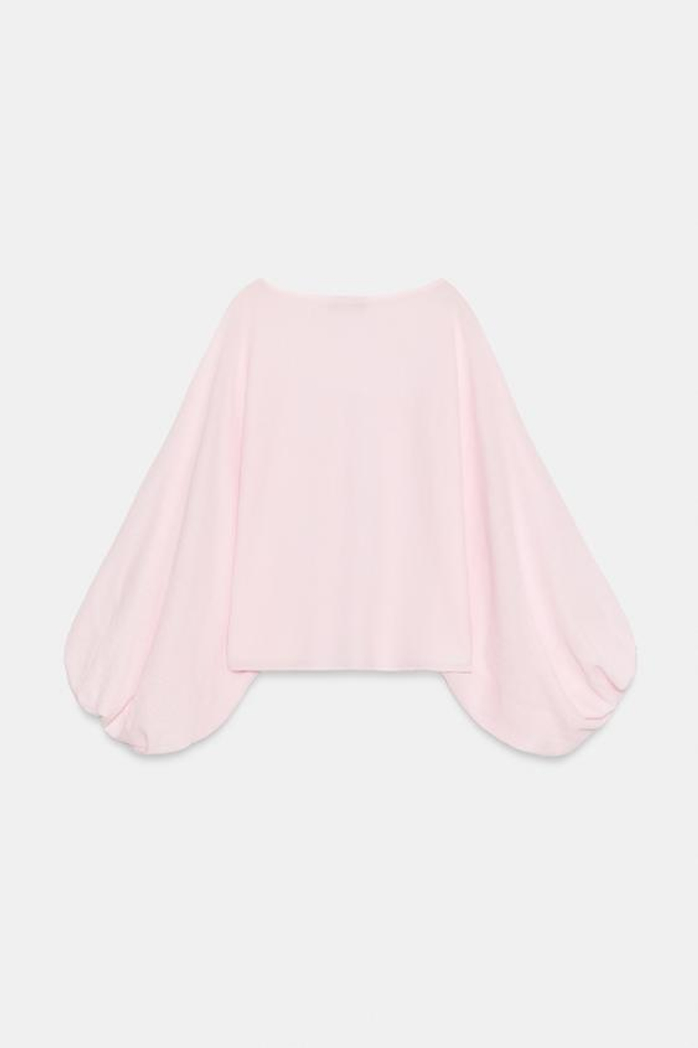 ZARA ТРИКОТАЖНЫЙ ТОП С ОБЪЕМНЫМИ РУКАВАМИ, ЦВЕТ РОЗОВОГО ДЕРЕВА