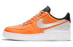 3M x Nike Air Force 1 "Total Orange" synthetic leather reflective wrapping non-slip low-top sneakers men's white orange