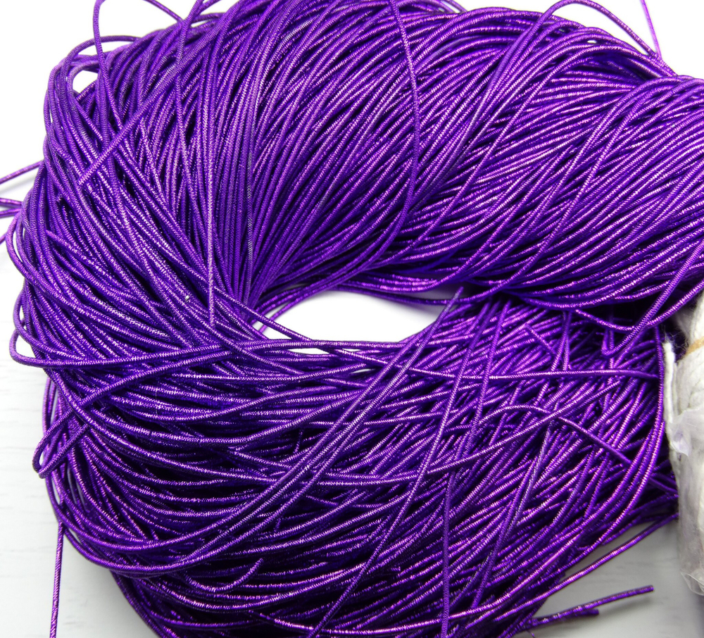 КЯ006НН1 Трунцал (канитель) металлизированный, цвет: фиолетовый, размер: 1 мм, 5 гр.