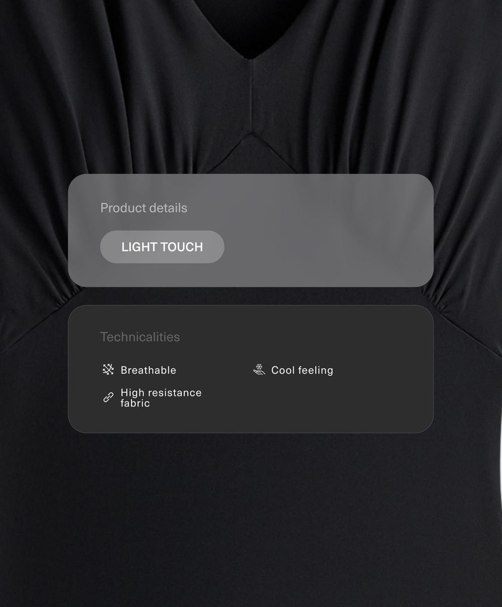 Oysho Длинный комбинезон Light Touch с V-образным вырезом, черный