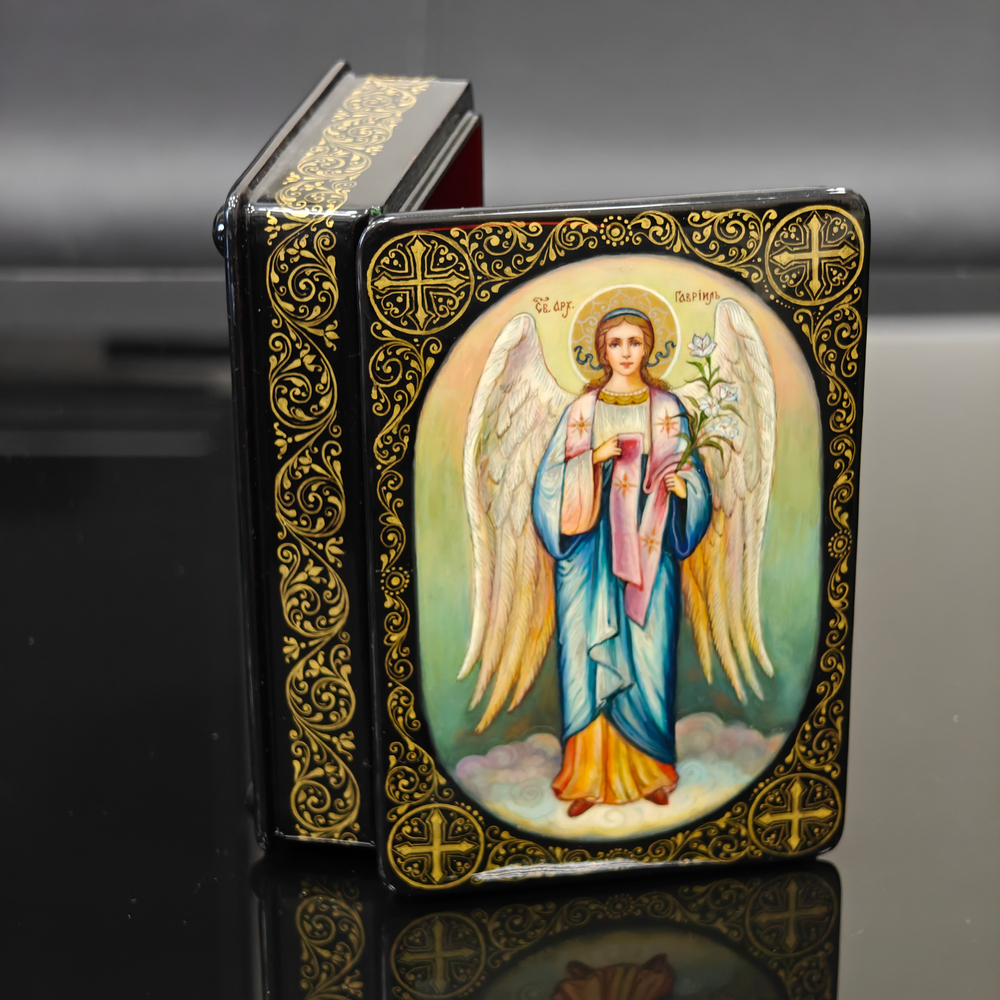 Шкатулка "Ангел" (Ручная роспись Палех)