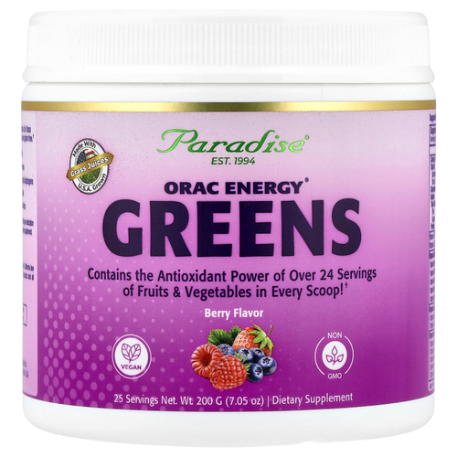 Paradise Herbs, ORAC Energy® Greens, со вкусом ягод, 200 г (7,05 унции)