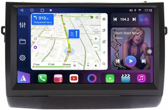 Магнитола для Toyota Prius 20 2003-2011 (вниз, авто без JBL) - FarCar S400-TS18 монитор 9.5" QLED на Android 14, CarPlay, 4G SIM-слот