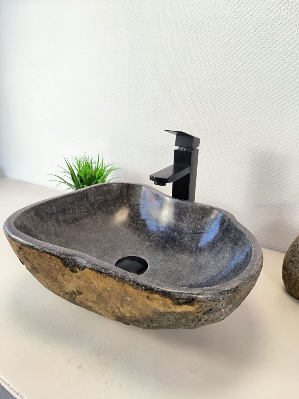 Раковина из речного камня RS-65961 45х37х16 из натурального камня