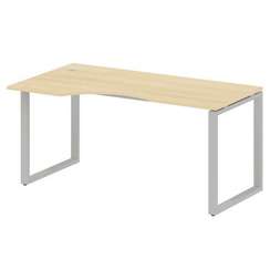 Metal System Стол криволинейный левый на О-образном м/к БО.СА-1 (L) Акация Лорка/Металл Серый 1600*9