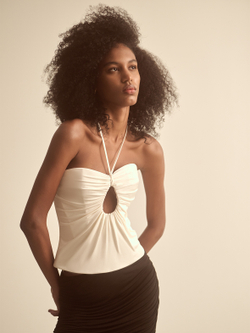 Топ корсетного типа из трикотажа со сборкой