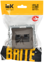 BRITE Розетка компьютерная двойная RJ45 кат.6 РК11-2-БрТБ темная бронза IEK