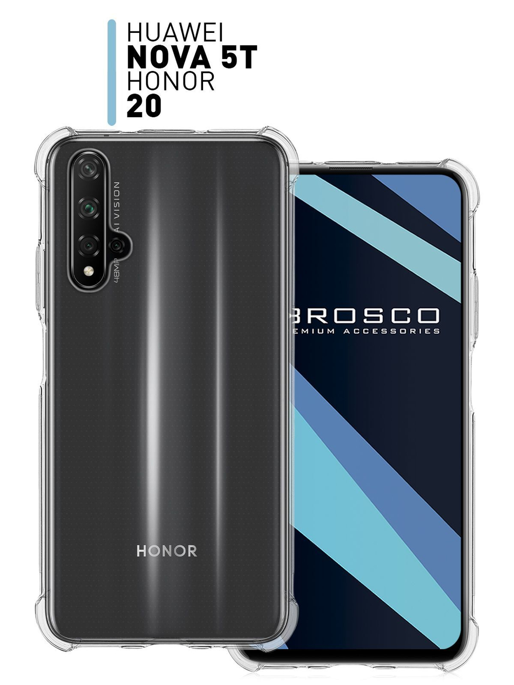 Чехол ROSCO для Honor 20;Huawei nova 5T оптом (арт. HW-H20-HARD-TPU-TRANSPARENT)