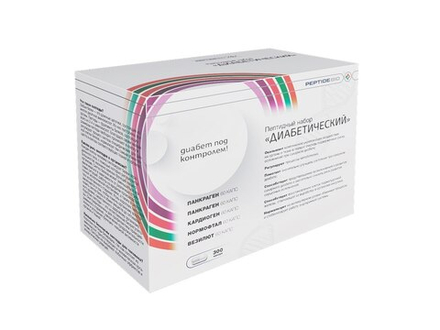 Peptide Bio, ДИАБЕТИЧЕСКИЙ пептидный набор 300 капсул, для поджелудочной железы, нормализации уровня сахара в крови и профилактики осложнений при сахарном диабете.