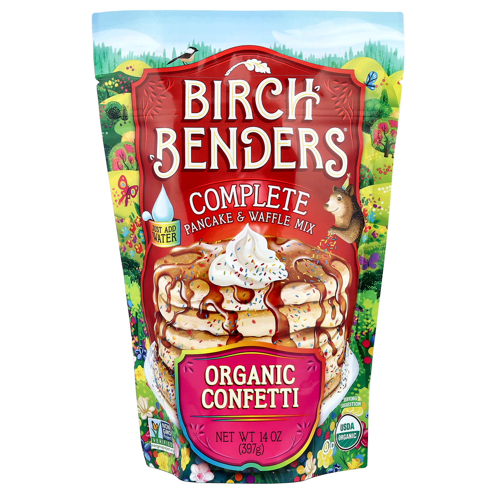 Birch Benders, смесь для приготовления блинов и вафель, органическое конфетти, 397 г (14 унций)