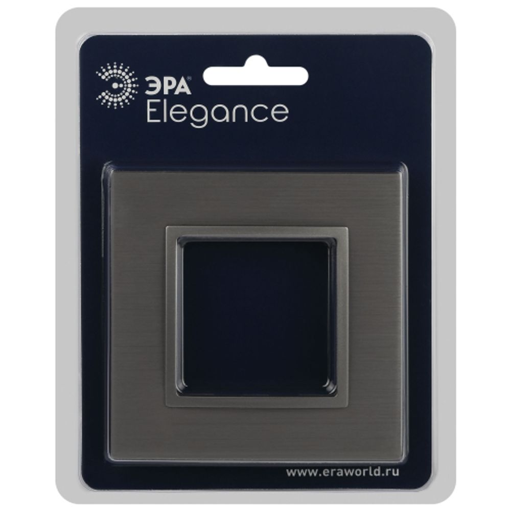 Рамка для розеток и выключателей ЭРА Elegance 14-5201-16 на 1 пост, металл, титан