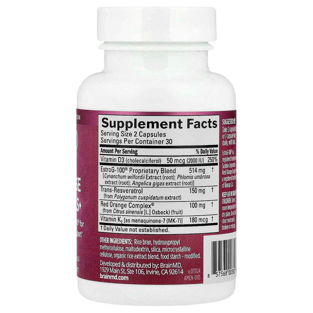 BrainMD, Menopause Essentials +, 60 вегетарианских капсул