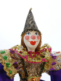 Кукла фарфоровая Клоун на елку