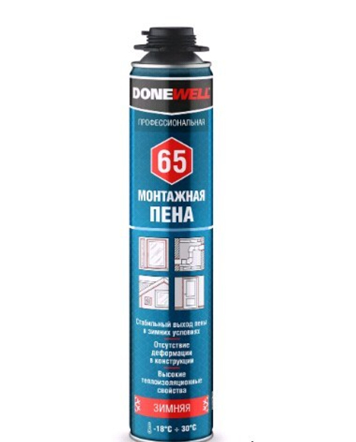 Пена монтажная DONEWELL профи  65л  зимняя до -18С !  830г / DPP10W65