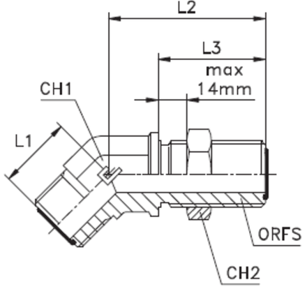 ФИТИНГ ORFS ELBOW 6 CAST