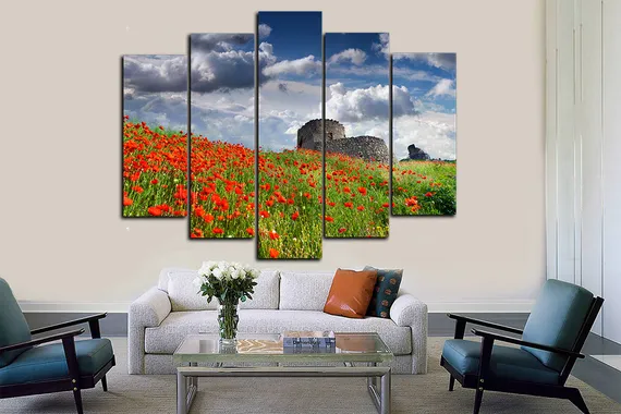 Модульная картина "Оазис цветов"