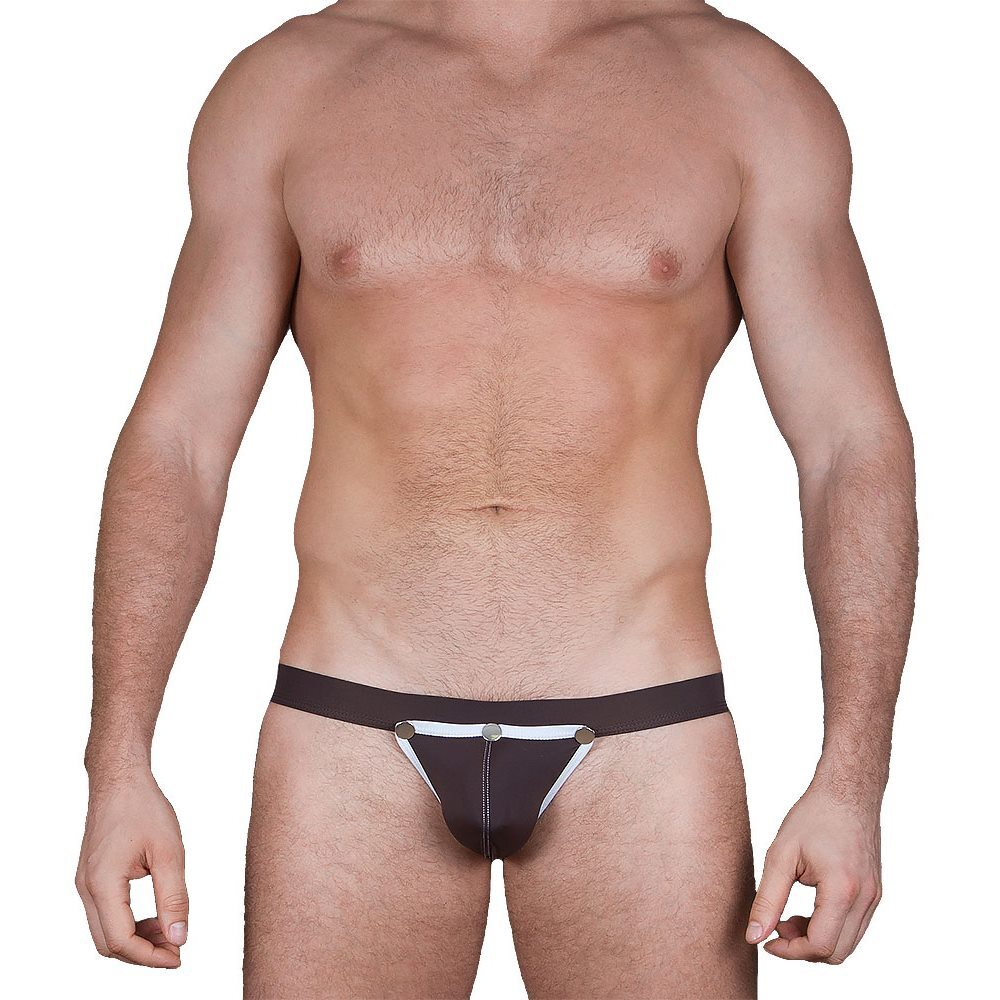 Мужские трусы тонги коричневые Sesmik Cover