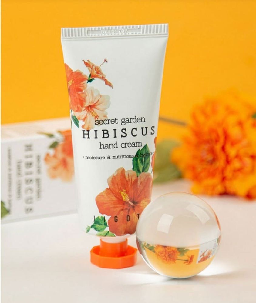 Крем для рук Jigott Secret Garden Hibiscus с экстрактом гибискуса Hand Cream 100 мл