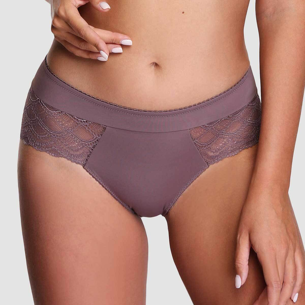 Классические трусики-слипы с кружевными вставками по бокам (Размер: 42) (Цвет: пудровый)