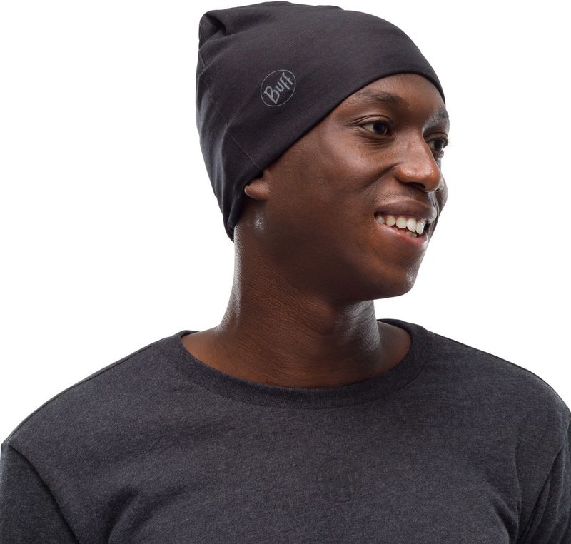 Тонкая флисовая шапочка Buff Hat Polar Microfiber Solid Black Фото 3