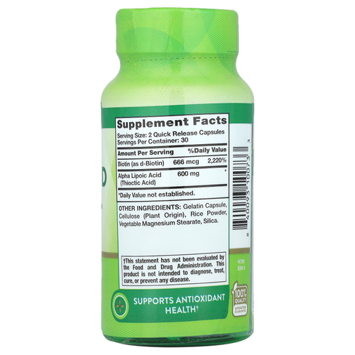 Nature's Truth, Альфа-липоевая кислота, 60 капсул быстрого действия