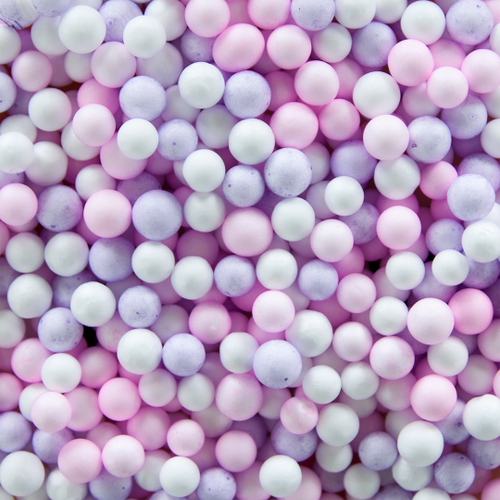 Шарики пенопласт Цветной микс, Розовый/Сиреневый Макарунс 6-8 мм ВВ