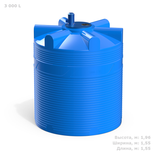 Ёмкость с пропеллерной мешалкой Полимер-Групп V 3000 л. вертикальная (1550x1550x1961см;) - арт.559217