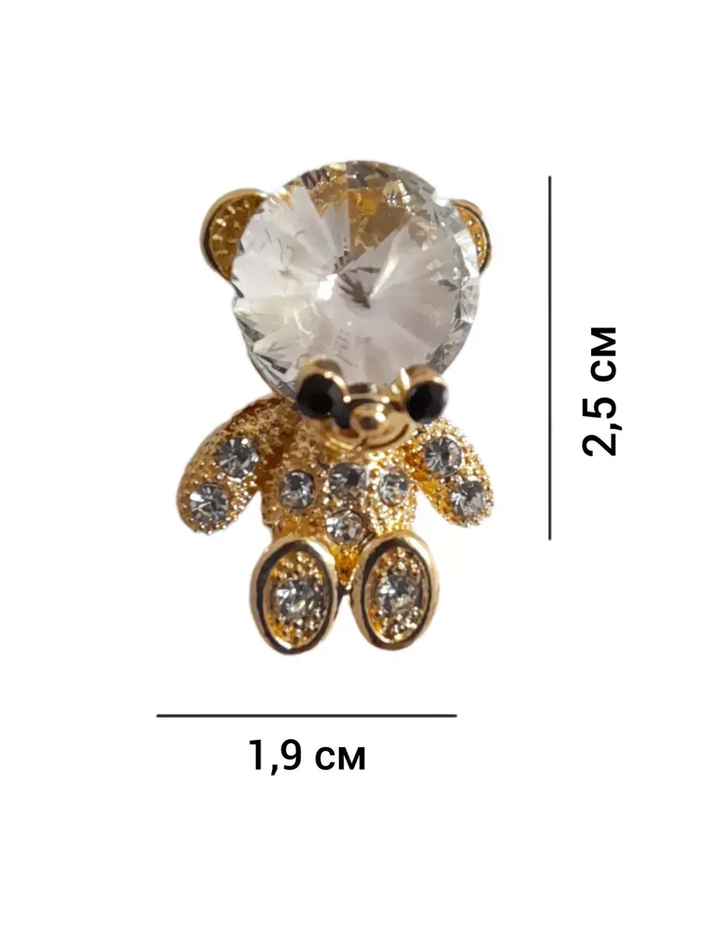 Брошь мишка золото