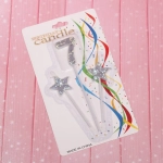 Свеча для торта Цифра Звёздное сияние «7» 16 см (набор 3шт), серебро