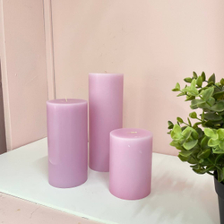 Свеча декоративная цилиндр, D=7,5 см, H=10 см, Светло-розовый, 1 шт.