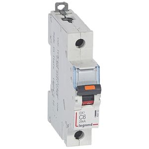 Выключатель автоматический  409753  DX3. 6A. C. 1P. 25kA  Legrand