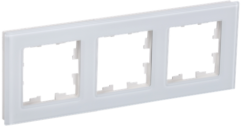 BRITE Рамка 3 -местная РУ-3-2-БрБ стекло белый IEK