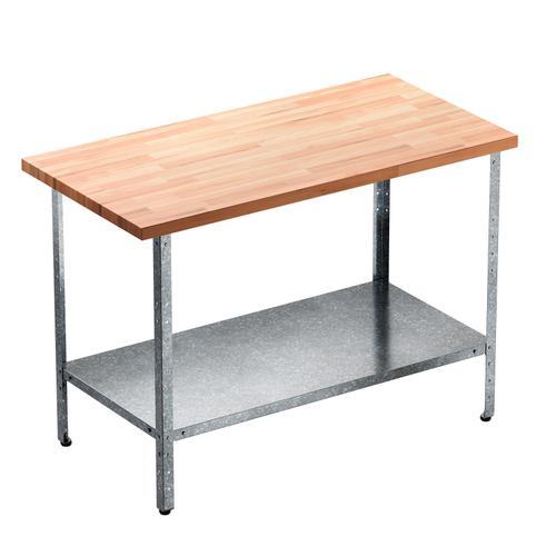 Стол кондитерский "Бизнес" СКБП, сплошная полка, бук, 1600x500x860 мм, без борта