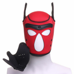 Красная неопреновая БДСМ-маска Puppy Play (Цвет: красный)