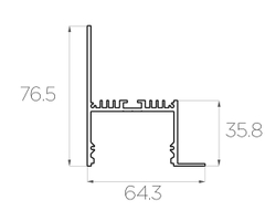 Профиль накладной алюминиевый LC-NKU-7664-2 Anod