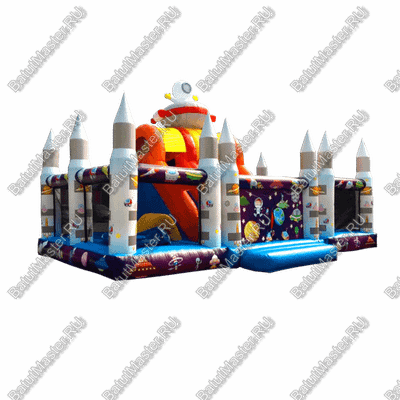 Коммерческий надувной батут "Покоряем космос" 10*6*4 м