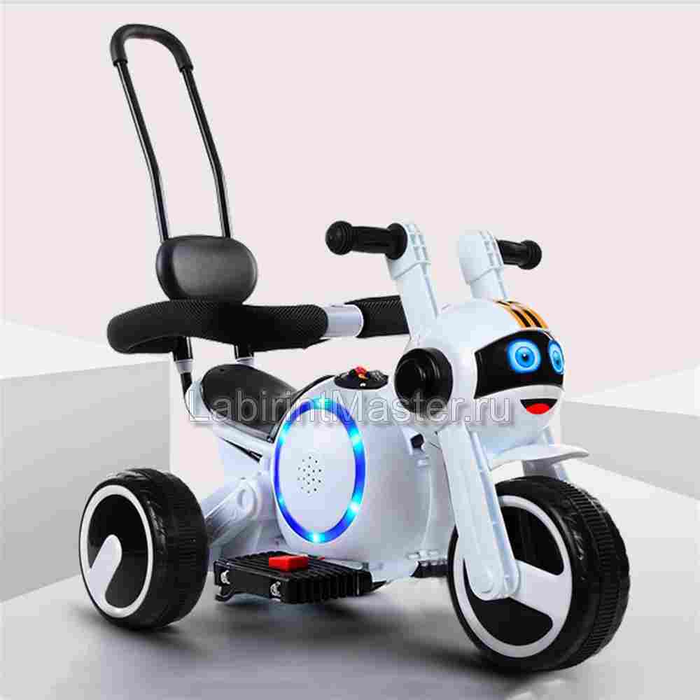 Детский электромотоцикл "Трицикл BKY-188" белый