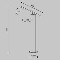 Торшер светодиодный Maytoni Emphaty MOD363FL-L14B3K