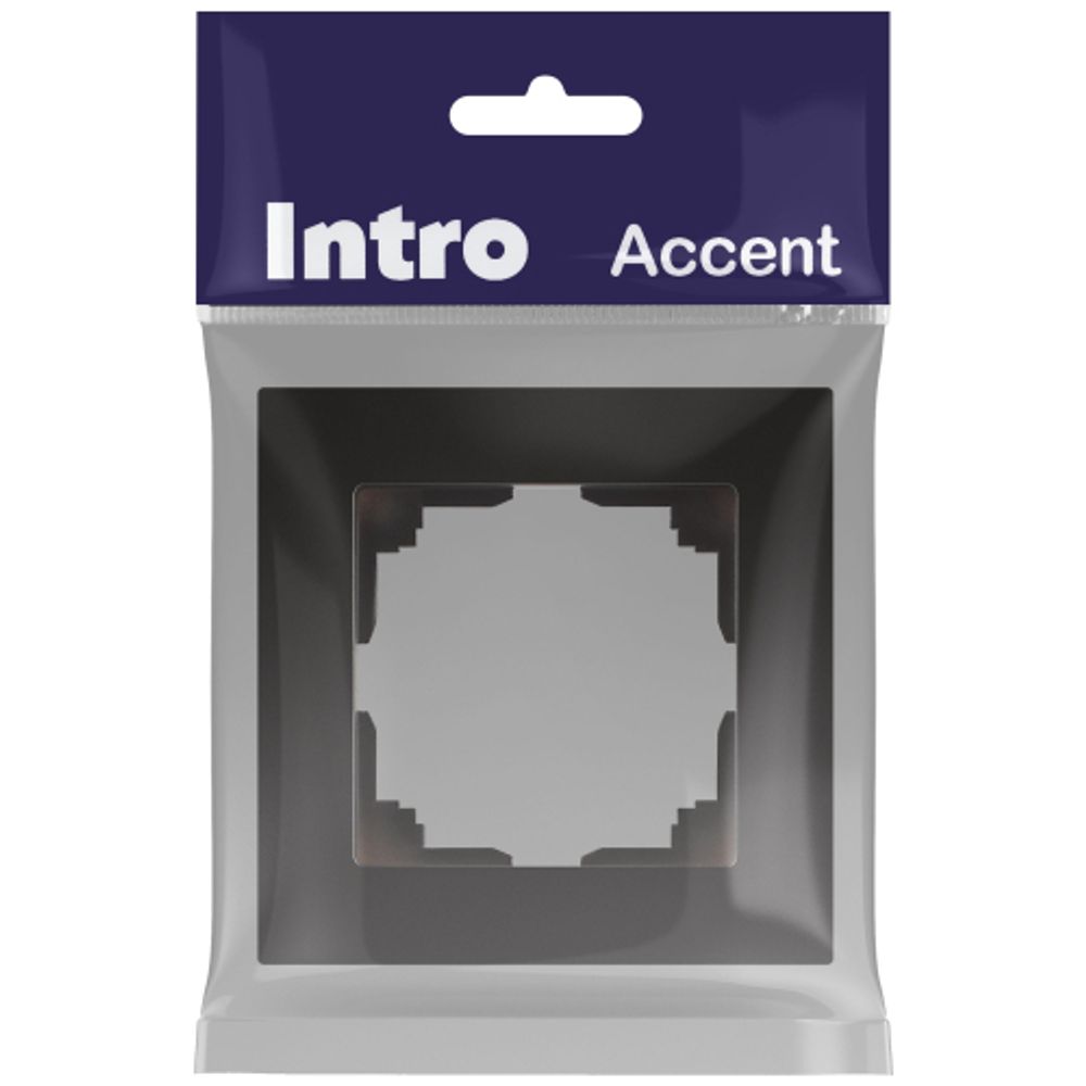 Рамка для розеток и выключателей Intro Accent 6-501-05 на 1 пост, СУ, антрацит | Intro