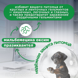 Милпразон таблетки для щенков и собак более5 кг