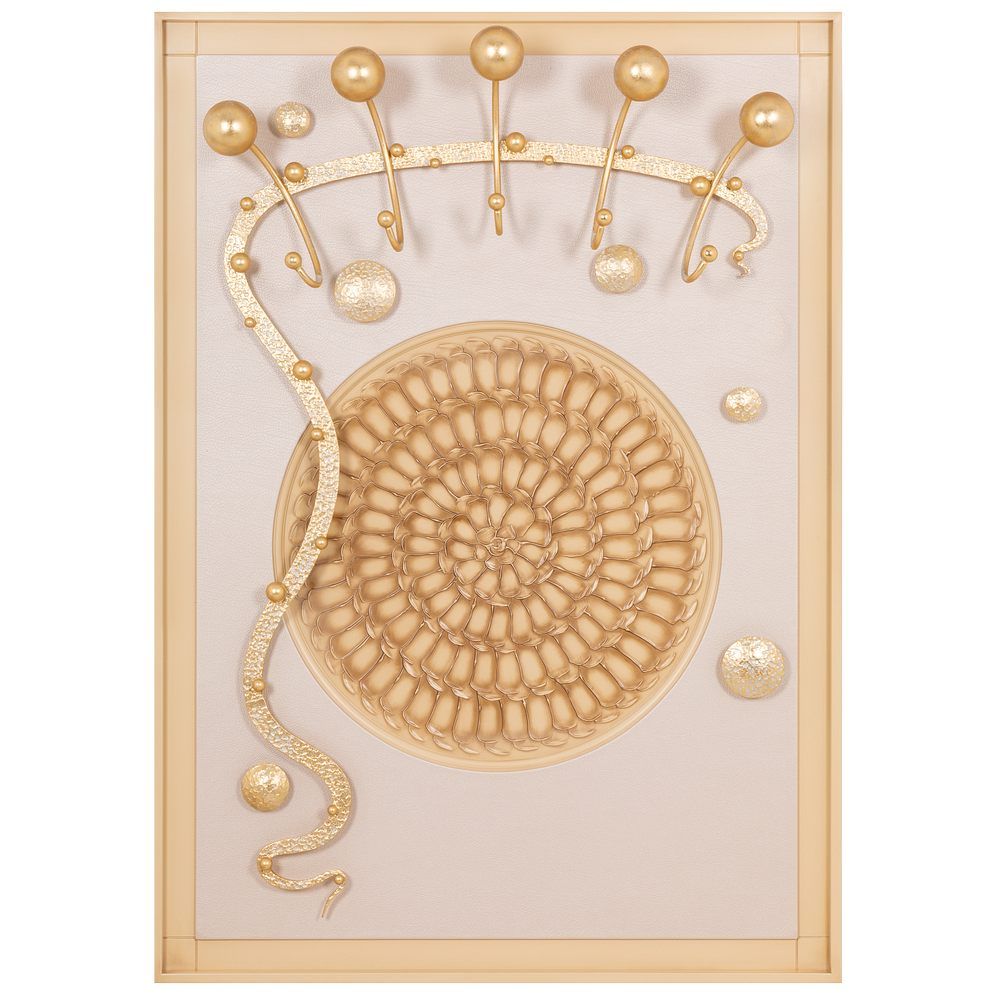 Вешалка настенная Heri 2 Айвори Мраморное золото